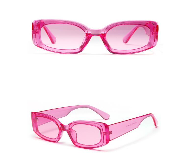 813018 candy color square sunglasses female color transparent